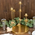 thumbnail image 2 of Efavormart 15" Tall Gold 7-Arm Metal Cluster Taper Candle Holder Centerpiece, Round Wedding Tabletop Candelabra, 2 of 11