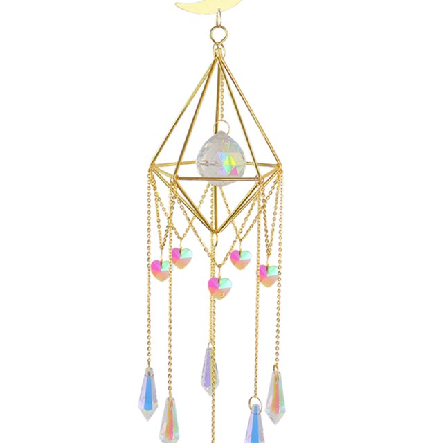 Crystal Moon Chandelier Colgante Prisma Wind Chime Hanging Home Decor (80) JShteea Libre de BPA