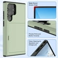 thumbnail image 6 of Compatible with Galaxy S23 Ultra Case Wallet with Credit Card Holder ID Card Slot Shockproof Hard PC TPU Phone Case Slide Flip Protective Cover for Samsung Galaxy S23 Ultra 2023(Green), 6 of 7