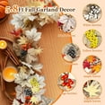 thumbnail image 3 of Guvpev 5.8FT Fall Garland for Mantle, Artificial Autumn Hanging Maple Leaf Garland with Lights, Berry & Pine Cone, Thanksgiving Farmhouse Harvest Decorations for Home, Front Porch, Fireplace, Holiday, 3 of 14