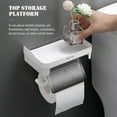 thumbnail image 3 of Paper Towel Holder With Shelf Adhesive Paper Towel Rack Toilet Roll Paper Holder Without Drilling Bathroom Toilet Paper Holder For Kitchen Bathroom, 3 of 7