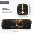 thumbnail image 4 of Ratiio Vintage Ornate Skull Pattern Leather Pencil Case, Pencil Pouch with Durable Zipper, Compact and Stylish Organizer for Stationery, Art Supplies, Travel Essentials, 4 of 8