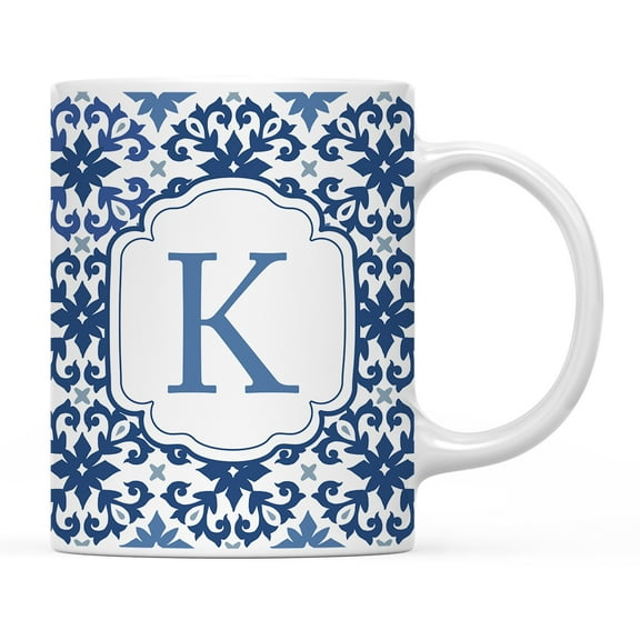 Koyal Wholesale Ceramic Coffee Mug, Moroccan Monogram  K