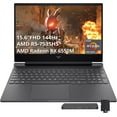 thumbnail image 1 of HP Victus 15.6" FHD 144 Hz Gaming Laptop, AMD Ryzen 5-7535HS, 32GB DDR5, 1TB PCIe SSD, AMD Radeon RX 6550M Graphics, Backlit Keyboard, Wi-Fi 6, Windows 11 Pro, Mica Silver, 128GB Docking Station Set, 1 of 9