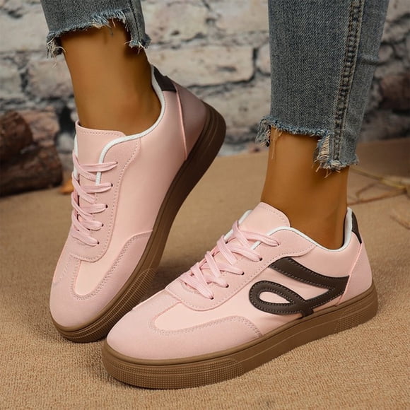 HTHLVMD Women's Retro German Training Sneakers, Work Shoes Women Business Casual With Memory Foam Insole 2026 Trendy Lightweight Sneakers Round Toe Non-Slip Comfortable Workout Sneakers, Pink 5.5