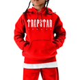 thumbnail image 1 of Hauts pour Enfants Trapstar Chandails à Capuchon pour Enfants Manches Longues Chandails Graphiques Amples Trapstar Street Hip-hop Chandails à Capuchon Filles Garçons (Rouge Foncé, 120), 1 of 4