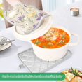 thumbnail image 3 of Yayeee Pot Holders Kitchen Heat Resistant with Pocket 7"x9.8" Cotton Oven Cooking Hot Pads, Purple Floral Rabbit, 3 of 7
