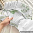 thumbnail image 4 of Twin Sze Fitted Sheet Set - Green Eucalyptus 2 Piece Bedding Sets 16" Deep Pocket Fitted Sheet with 1 Pillowcase, Farmhouse Botanical Leaves Brushed Microfiber Hotel Luxury Bed Sheets, 4 of 9