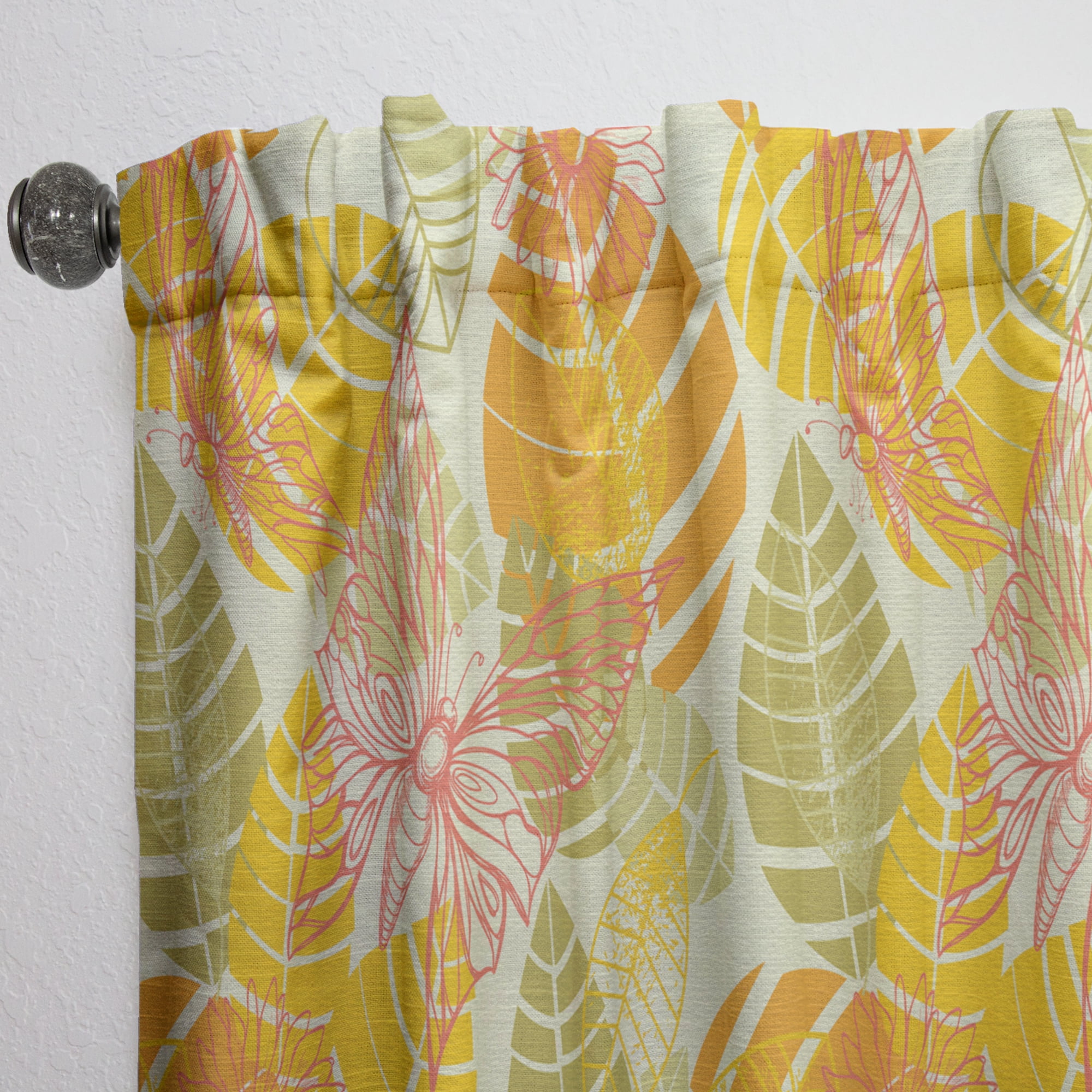 Designart 'Moods Yellow I' Traditional Curtain Panel