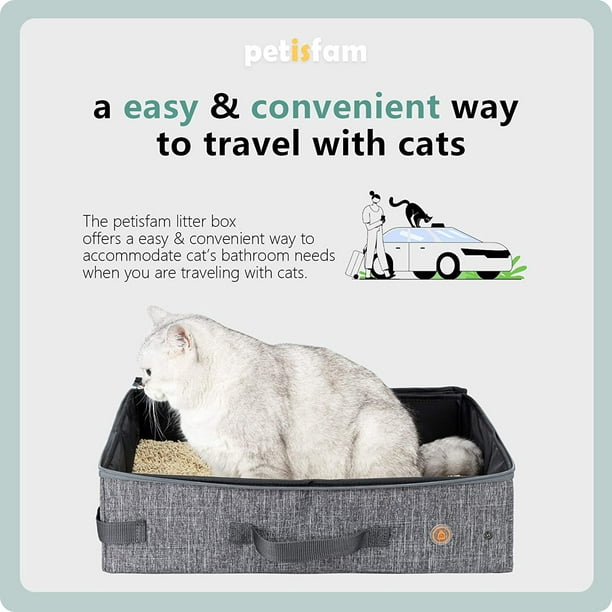Tbest Bac à litière pour chat, bac à litière portable bac à litière pour  chat de voyage pliable imperméable léger pour chats, bac à litière pliable pour  chat 