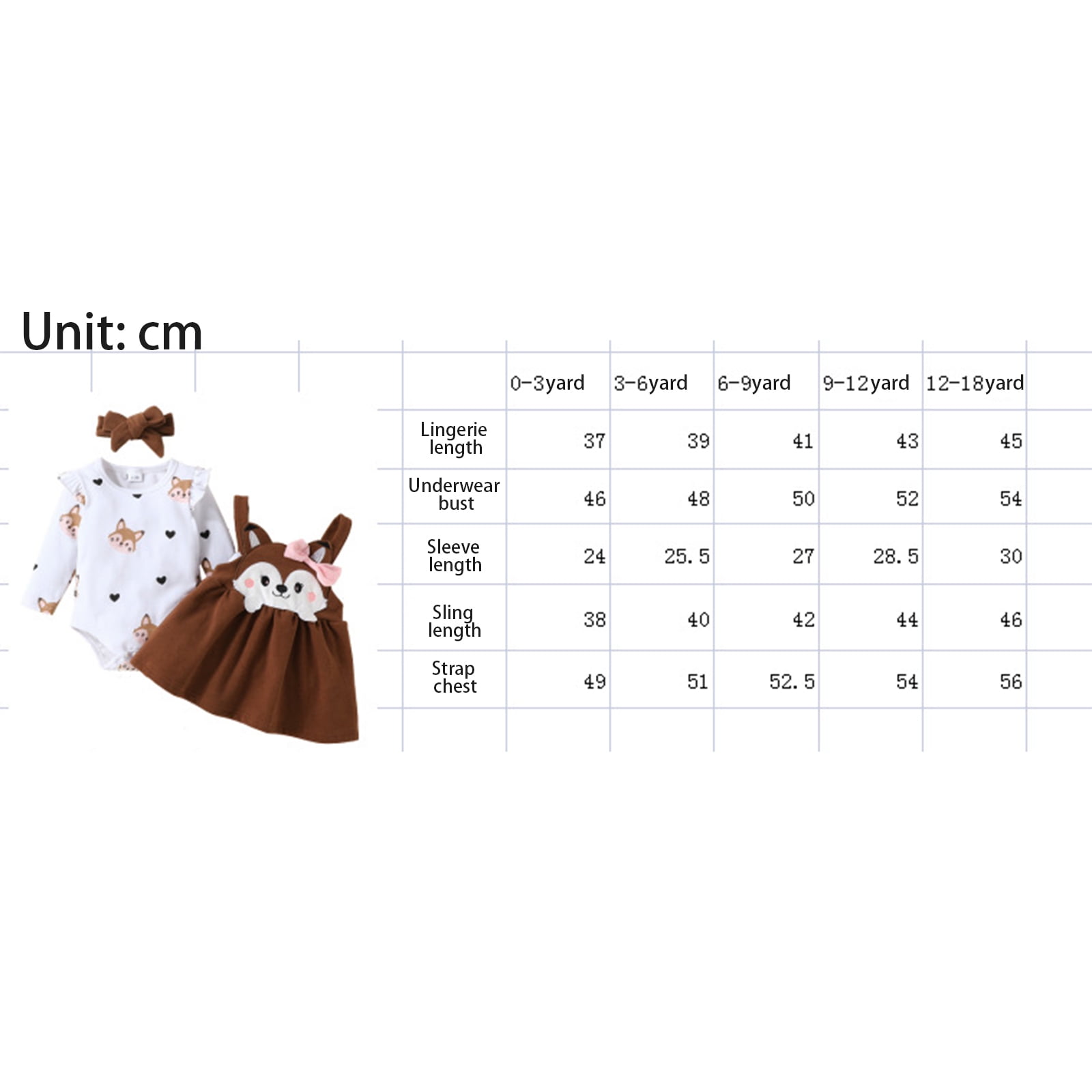 3pcs Baby Girl Brown Ribbed Long-sleeve Romper and Animal Print Suspender Skirt Set