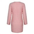 thumbnail image 4 of MRULIC dresses for women 2022 Trendy Womens Sweater Dress O Neck Long Sleeve Solid Knitted DressesWomen's Sweater Dress Pink + L, 4 of 7