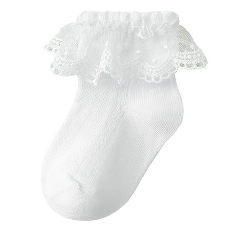 Akiihool Kids Dress Socks Boys Boys Dress Socks Kids Girls Black Crew Dress Sock Cotton Uniform Socks Seamless (White 3-5 Years)