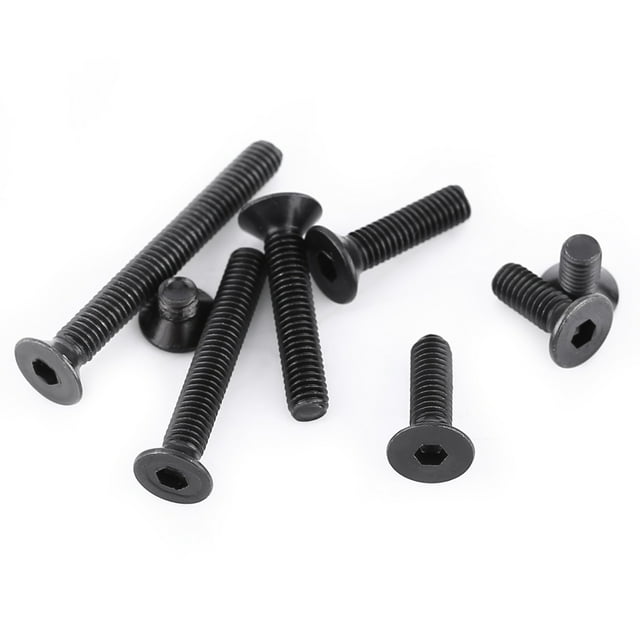 200Pcs M3 Countersunk Flat Head Hex Socket ScrewSet with 8 Thread Lengths for Home and Office Appliance, Ship Assembly, Machinery Industry