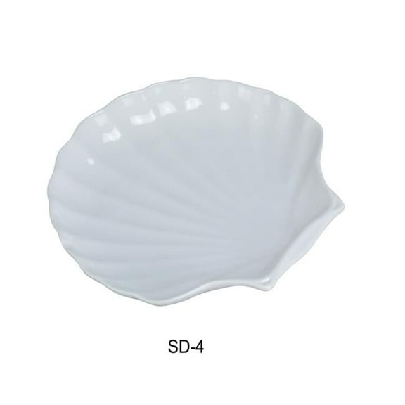 4 in. Porcelain Shell Dish, Super White - Pack of 36