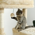 thumbnail image 4 of Pefilos 56" Tall Cat Trees Towers with Scratching Posts Condos Hammock Resting Perch, Indoor Pet Activity Furniture Play House for Large Cats Kitty Kitten, Beige, 4 of 10