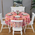 thumbnail image 2 of Pioneer Flower Floral Print Pattern Round Tablecloth 60"x60",Wrinkle Wipeable Table Cloth for Kitchen Dining Room Picnic Patio Party, 2 of 6