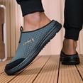 thumbnail image 4 of Men's Backless Slip On Sneakers Walking Shoes Lightweight Close Toes Sandals with Arch Support Breathable Canvas Clogs Gray Size 8.5, 4 of 6