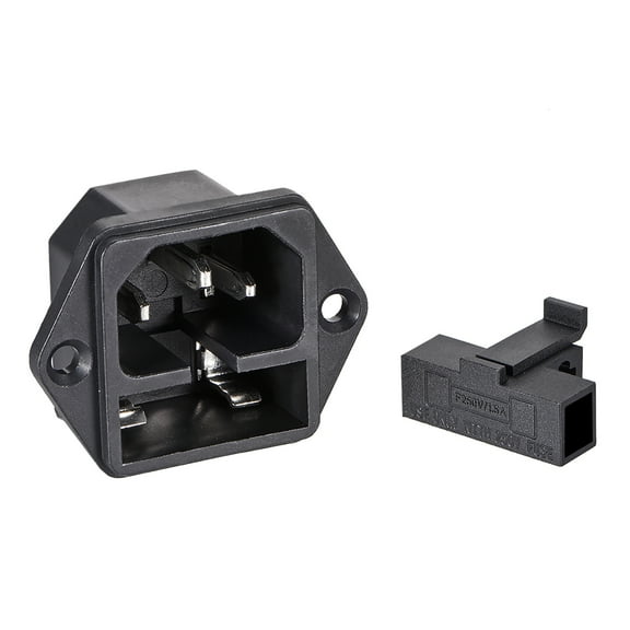Panel Mount Plug Adapter AC 250V 10A C14 3 Pins IEC Inlet Plug Power Connector Socket Straight