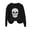 Black, variant on Oversized Womens Halloween Sweatshirt Skull Graphic Crew Neck Pullover Long Sleeve Loose Fit Casual Fall Winter Tops Ribbed Cuffs and Hem Cozy Streetwear Graphic Sweatshirt