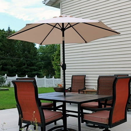 sunnydaze 7.5 foot outdoor patio umbrella with tilt & crank