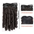 thumbnail image 3 of Fuffly Princess Curly Ponytail Extension Hair Comb Ponytail Hairpiece with Bow Synthetic Fiber Hair Ponytail Wigs, 3 of 6