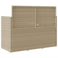 thumbnail image 4 of vidaXL Patio Bench with Cushions Beige Poly Rattan, 4 of 6