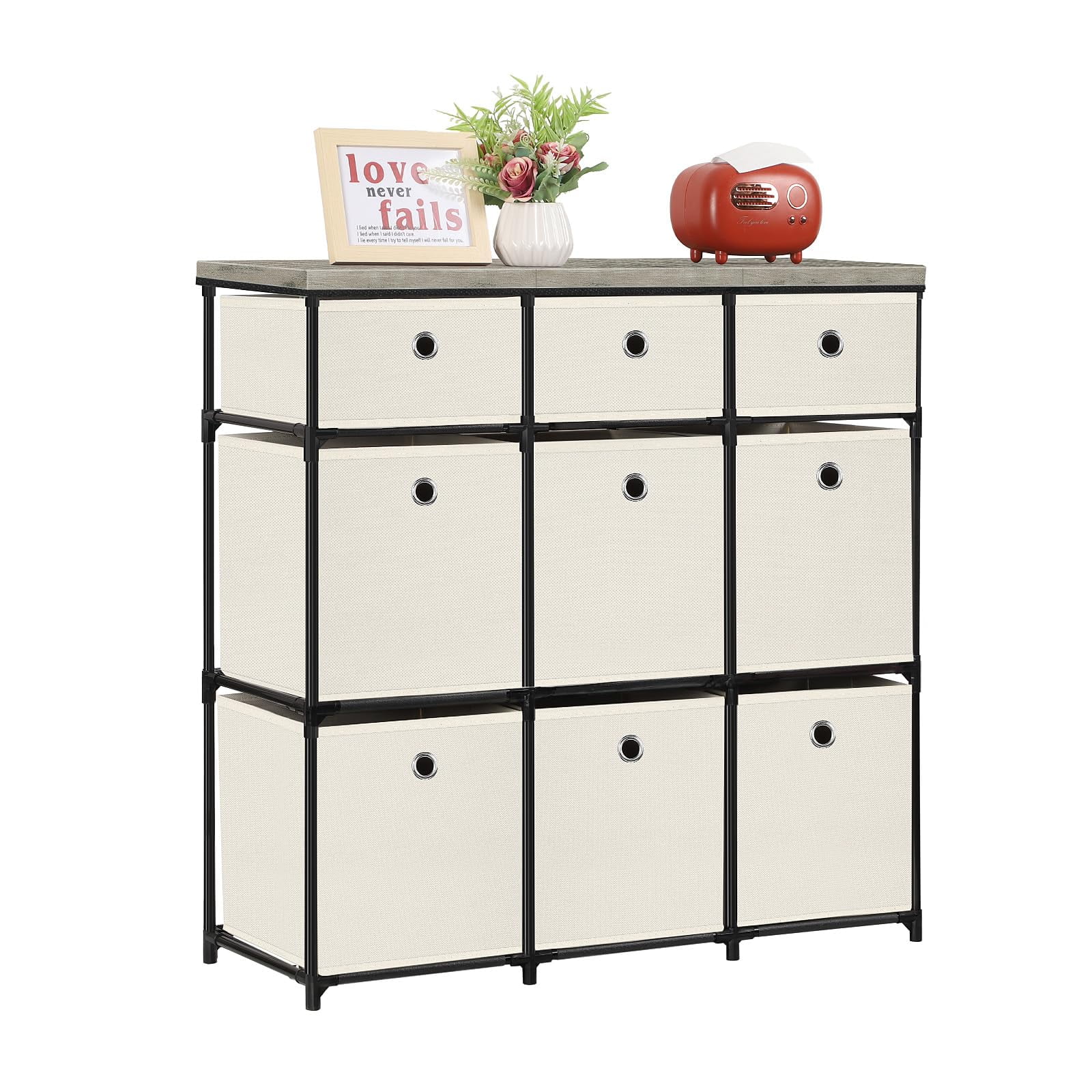 Dresser for Bedroom, Chest of Drawers with 6 Fabric Dressers, Storage