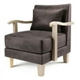 thumbnail image 4 of Furniture of America Ciela Faux Leather Accent Chair in Light Brown (Set of 2), 4 of 6