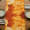 thumbnail image 5 of Burnt Orange Ombre Clouds Burlap Cotton Table Runner 13x70 Inches Long, Modern Abstract Gradient Cloud Farmhouse Table Runners, Outdoor Dining Tablecloths Decor for Baby Shower/Party/Wedding, 5 of 8