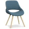 thumbnail image 6 of Malden Modern Bentwood Dining Chair with Light Wood in Blue Polyester linen, 6 of 13
