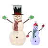 thumbnail image 2 of Lighted Outdoor 2-Piece Snowmen Set with 100 Warm White and Blue LED Lights Outdoor UL Adapter, 2 of 4