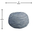 thumbnail image 4 of LR Home Savanna Round Blue/White Striped Indoor Pouf Ottoman, 20" H x 14" W, 4 of 6