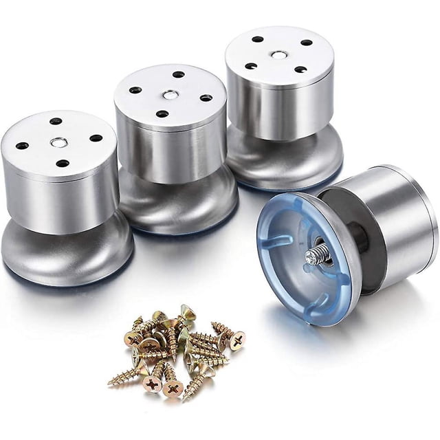 Juego de 4 patas para mueble JAMW de acero inoxidable 6 cm con tapete de goma