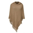 thumbnail image 2 of LELINTA Womens Autumn Winter Poncho Shawl Cloak Tassel Knitted Sweater Batwing Sleeve Coat Outwear Pullover Jumper, One Size, 3 Colors, 2 of 7