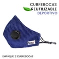thumbnail image 2 of 2 Cubrebocas Reutilizable con Válvulas Deportivas Facex American Azul, 2 of 3