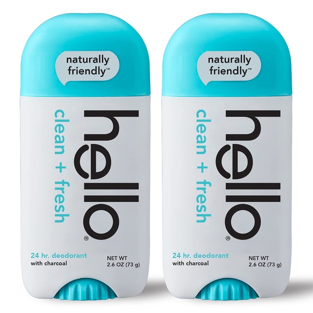 Desodorante hello Activated Charcoal Fresh and Clean, 75 ml, paquete de 2