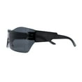 thumbnail image 3 of Retro Oversize Shield Color Mirror Wrap Around Sport Sunglasses All Black, 3 of 4