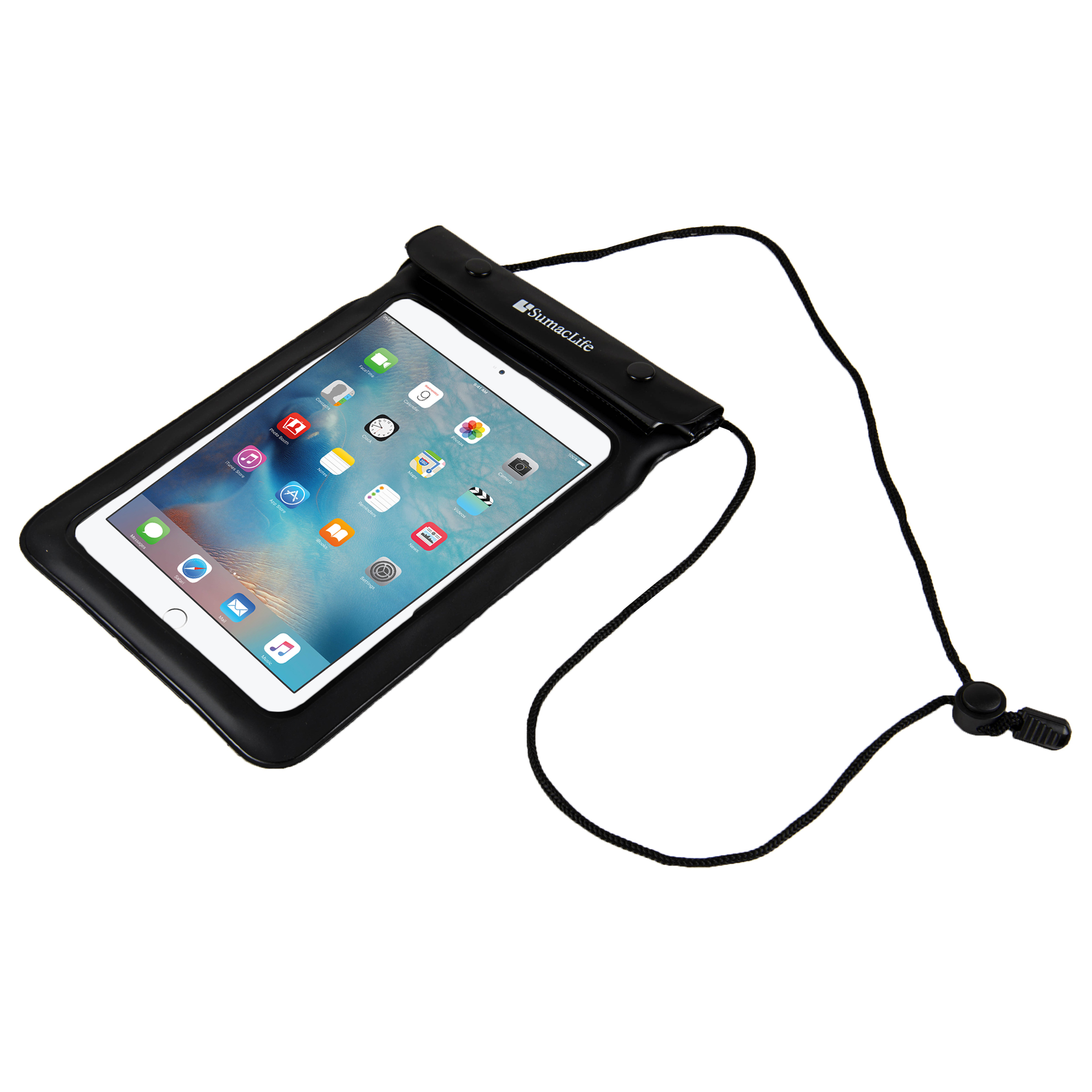 Waterproof Triple Vinyl Zip Seal Carrying Bag with Removable Lanyard for Apple iPad Pro / iPad Air 2 / iPad 4th Generation
