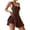 Brown, variant on Tennis Dresses for Women Square Neck Athletic Running Dress with Built-in Short & Pockets Sleeveless Gym Work Out Dress (Purple L)