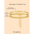 thumbnail image 4 of FindChic 2pcs Ankle Bracelets for Women, Gold Plated Anklet Sets Waterproof Herringbone Chain Cuban Link Summer Foot Jewelry Christmas Birthday Gifts for Her/Mom/Wife, 4 of 7