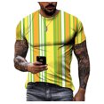 thumbnail image 1 of Mode Été Simple T-Shirt Rayé Imprimé 3d pour Hommes Décontracté Sport Premium Séchage Rapide Manches Courtes Col Rond Cool Ample, 1 of 5