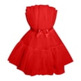 thumbnail image 4 of FcBaudy Robe Sans Manches à Col Rond, Robes d'Été pour Femmes, Robes pour Femmes Robe Femme Sans Manches Robe Courte Unie en Maille Princesse Robe Sans Bretelles pour Femmes, 4 of 5