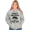 thumbnail image 3 of Chubby Unicorns Need Love Too Rhino Womens Plus Size Graphic Zipper Hoodie Brisco Brands 4X, 3 of 5