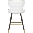 thumbnail image 3 of Trent Home 27.9" Contemporary Faux Leather Bar Stool in White (Set of 2), 3 of 5