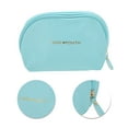 thumbnail image 4 of Unique Bargains 1 Pc Semicircular Drawstring Makeup Bag for Vacation Business Travel PU Blue, 4 of 6