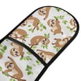 thumbnail image 2 of Dailycode Double Sided Oven Mitt with Loop Heat Resistant Kitchen Long Potholders 7" x 35" Cutes Sloth with Leaf, 2 of 6