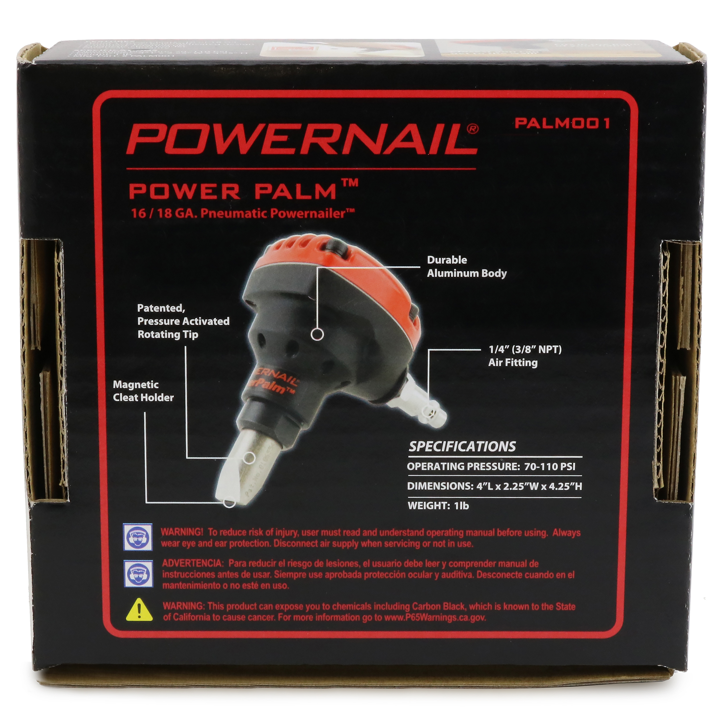 Powernail PALM001 Pneumatic PowerPalm 16-Gauge/18-Gauge Cleat Flooring Nailer (Compatible with both L-Cleats & T-Cleats)