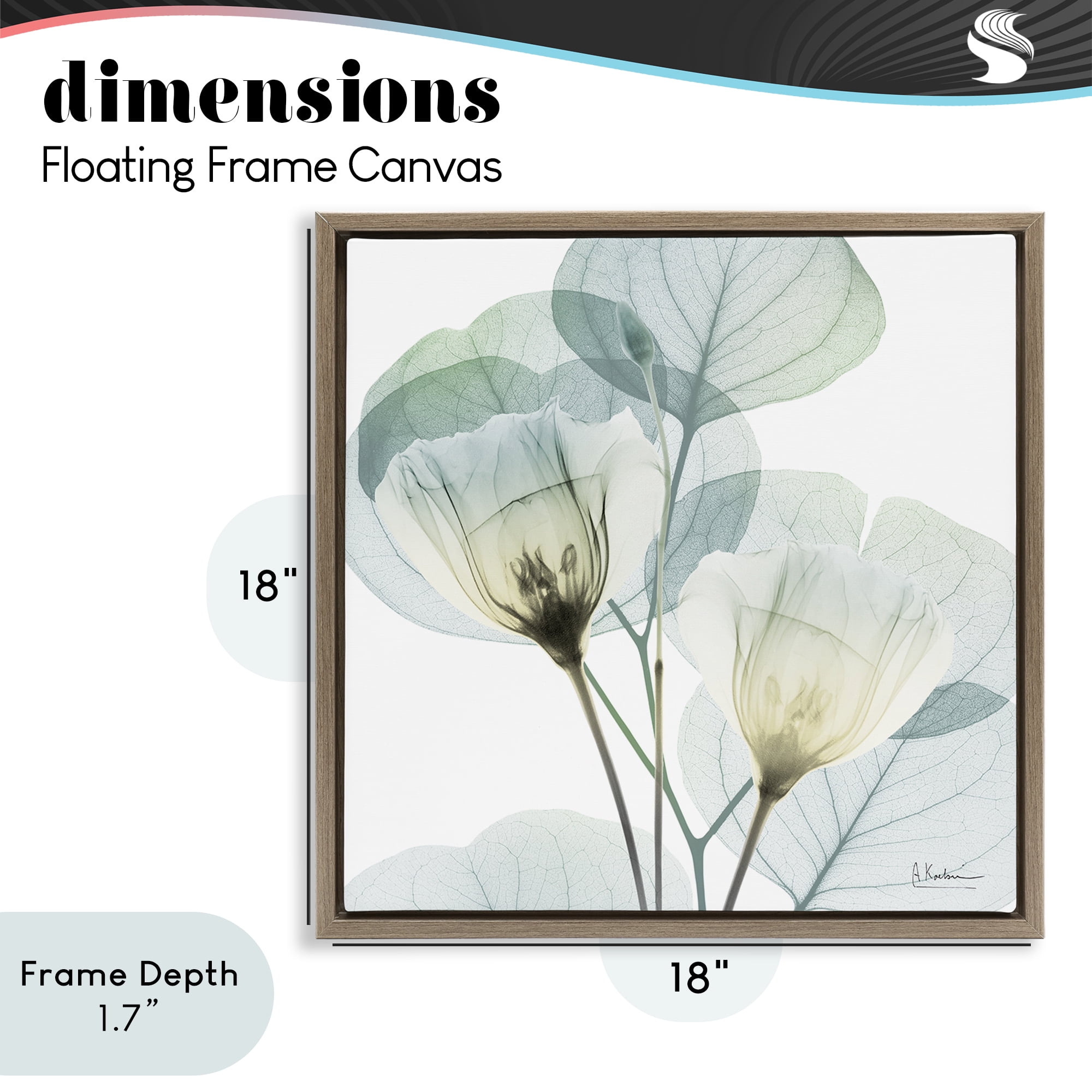 Stupell Industries Divine Fate Flower Leaves Brown Framed Floater Canvas Wall Art, design by Albert Koetsier