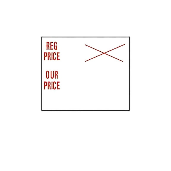 SSWBasics Reg Price/Our Price SSW 2-Line Pricing Gun Sales Labels    3/4"H x 3/4"W- 1000